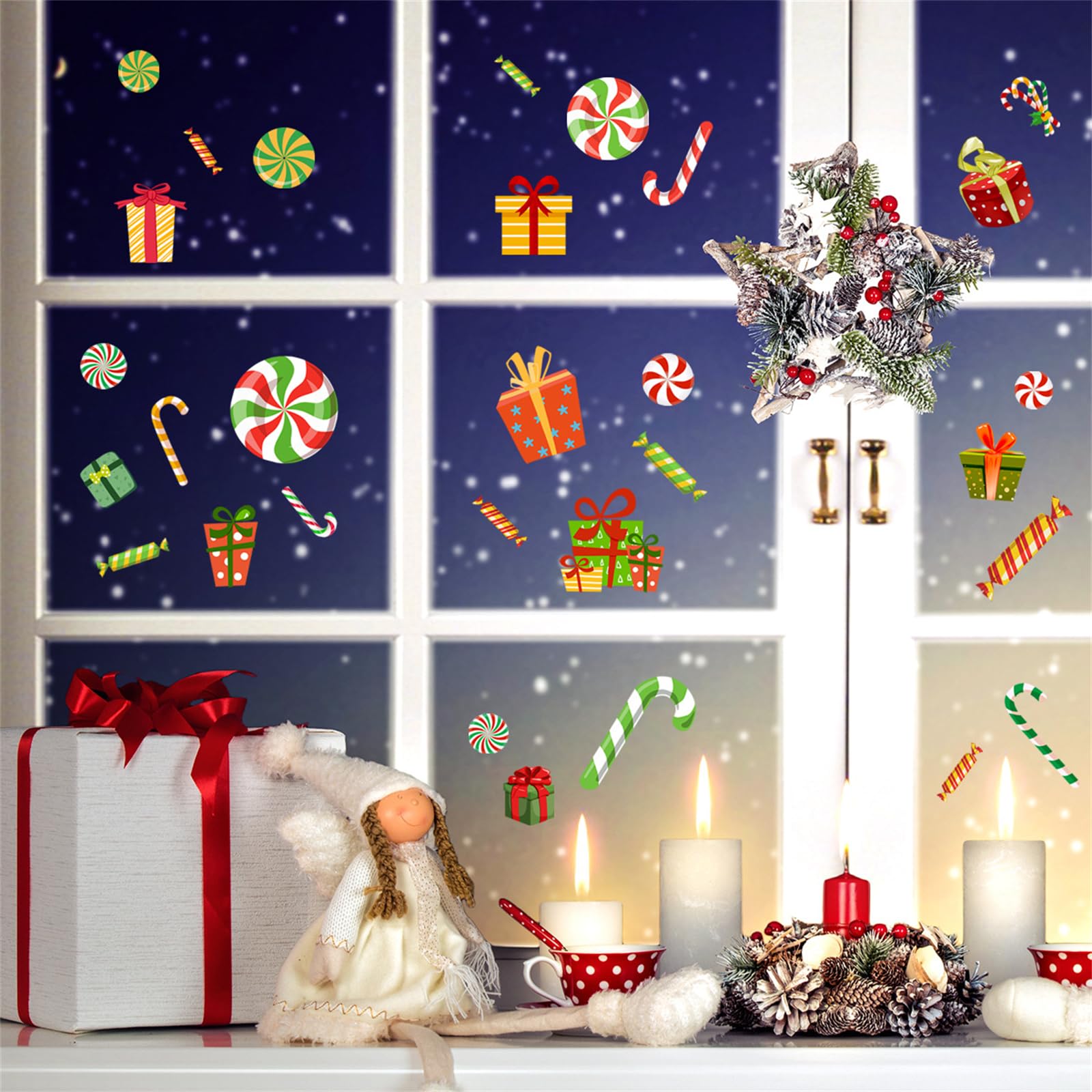 Amazon.co.jp: HOTIYOK クリスマス ウォールステッカー 窓 シール 漫画